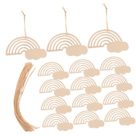 Tofficu 30pcs Rainbow Wooden Cutouts for DIY Crafts Durable Hand Painted Graffiti Wood Pieces for Creative Projects and Fun Activities