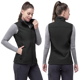 33,000ft Women's Running Vest Fleece Lined Zip Up Windproof Lightweight Softshell Vests Outerwear for Golf Hiking Sports