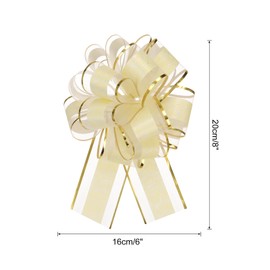 QUARKZMAN Pack of 20 Gift Bows 16 cm Gift Ribbons Mat Pull Bow Large Decorative Bow for Gift Wrapping Wedding Bags Christmas Baskets Car Decoration, Creamy White