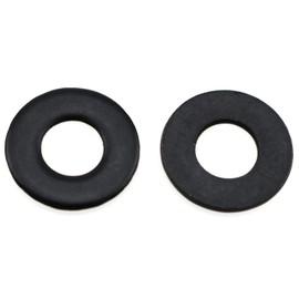 LUORNG 40pcs M5 Flat Washer 304 Stainless Steel Enlarged and Thickened Flat Gasket Black Zinc Plated Plain Gasket Pad Furniture Gaskets