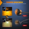 Nilight 3/4Inch Round Marker Light 10PCS Amber LED Clearance Light