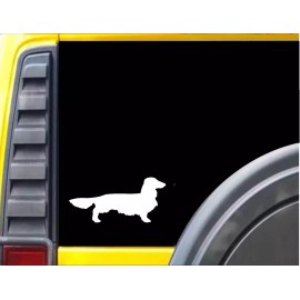EZSTIK Longhair Dachshund Decal 6" wide Sticker J616