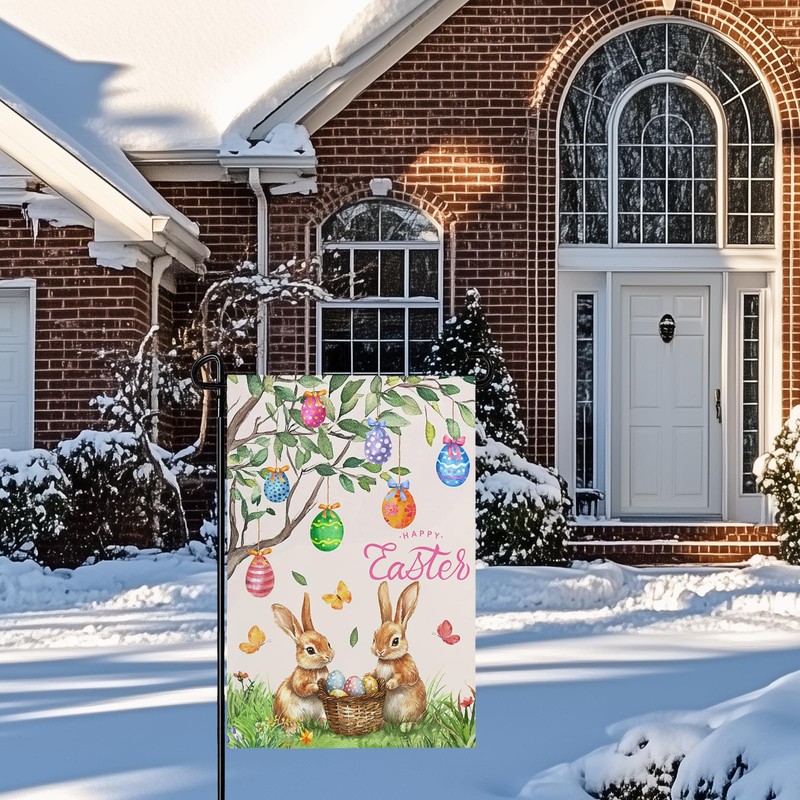 Easter Garden Flag 12x18 IN Double Sided Bunny Garden Flags