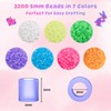 VynyQoo Perline da Stirare Fosforescenti, 3200 Pezzi in 7 Colori,