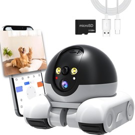 YELETY Pet Camera Home Security, 32G Movable Indoor WiFi Cam, 2 Way Talk, 1080P Indoor Movable Camera, Dog Baby Pet Camera Auto Tracking, Colour Night Vision, 360°Surveillance Cloud Storage