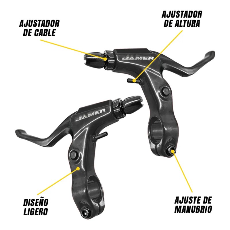 Palanca De Freno Mtb Bicicleta Aluminio Color Negro