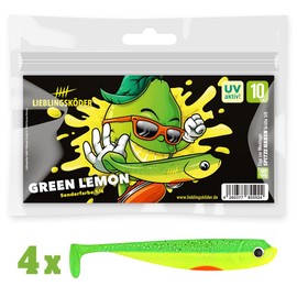 Lieblingsköder Rubber Fishing Bait for Perch Zander Pike 10 cm, Pack of 4, 10 cm