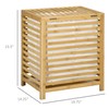 HOMCOM Bamboo Laundry Hamper with Lid, Laundry Basket with Removable