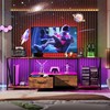 EKNKOZY Dresser TV Stand with Power Outlets & LED Lights,