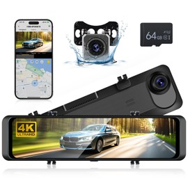 4K Mirror Dash Cam Front and Rear, Hodozzy 11.26 Inch IPS Touch Screen Rear View Mirror Camera, with G Sensor, 24-Hour Parking Monitor, Night Vision, Waterproof+1080P Rear Camera