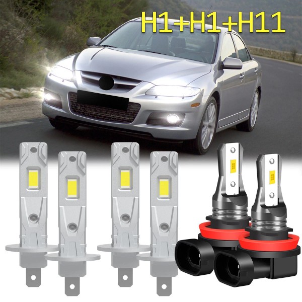 SHENKENUO For Mazda 6 2006 2007 2008 LED Headlight High/Low+Fog