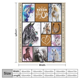 Horse Blanket Horse Decor Animal Throw Blanket Horse Gifts for Women Men Super Warm Soft Plush Lightweight Fleece Flannel Blanket Winter Couch Sofa Bedding Blanket for Boys Girls Kids Adults 40"x50"