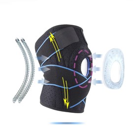 BYVCUI Knee Brace for Youth Adult, Open Patella Gel Stabilizer with Adjustable Straps Knee Pads Support for Arthritis, ACL, Relieves Pain, Basketball, Sports, 1 Piece (Blue)