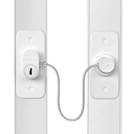 Fridge Lock, Child Safety Lock for Children, No Drilling, Cable Lock for Windows, Cupboard Child Lock, Pack of 2 Window Opening Limiter, Child Pet Child Safety Cabinet Lock for Childproof