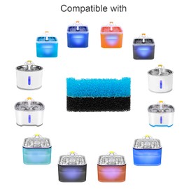 Wonder Creature Cat Fountain Filter Replacement, Upgraded Sponger Foam Filter for Round and Cubic Stainless Steel Top Cat Fountain, for Crystal and 2L/67oz Cat Fountain (Pack of 4)
