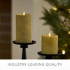 Luminara Rich Gold Glitter Ribbed Flameless LED Candle Moving Flame