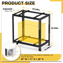 Powrocket Mini Split Ground Stand for Ductless Mini Split Air Conditioner Heat Pump,Double Levels Stand Ground Brackets for 9,000-18,000 BTU,Up to 480 lbs,Heavy Duty Mini Split Condenser Stand,Black
