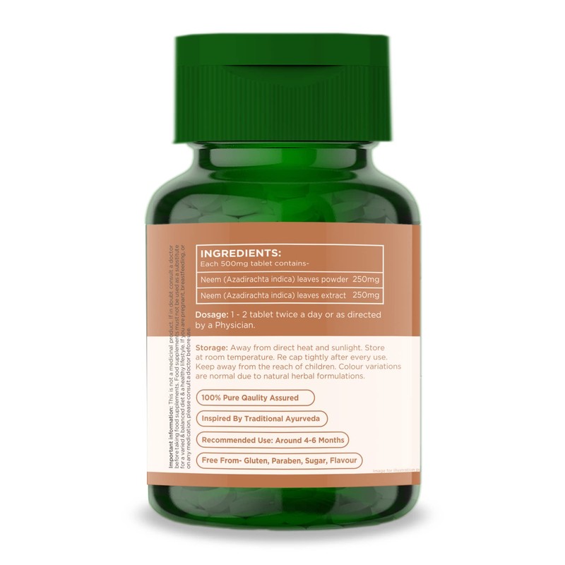 Aryan Herbals Neem (Indian Lilac) 60 Tablets of 500 MG