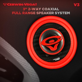 CERWIN-VEGA! "2025 Edition V3 – 3" 2-Way Full Range Premium Quality Coaxial Car Audio Speakers, 180W Max Power - Sold in Pairs