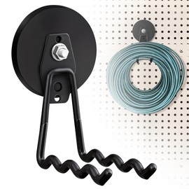 Laowu Large Strong Magnetic Hooks Heavy Duty, 2 Pack 3.5in Neodymium Magnet Storage Utility Hooks, Steel Long Magnetic Holder/Hanger Hook Organizer System for Hanging Garage/Garden/Power Tools