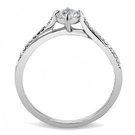 YourJewelleryBox Womens Solitaire Engagement Simulated Diamonds Stainless Steel Ring Crossover Lady Size M A035