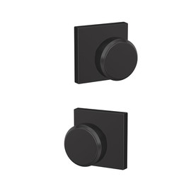 SCHLAGE Custom FC172 BWE 622 COL Bowery Non-Turning Knob with Collins Trim, Matte Black