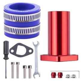 CIOM Universal Intake Pipe Manifold（RED） and Motorcycle Carburetor Intake Manifold Interface Inlet Pipe（BLUE 35mm） for PWK24 Carburetor Coleman BT200X CT200U-ex Predator 196cc 212cc 6.5hp GX200…