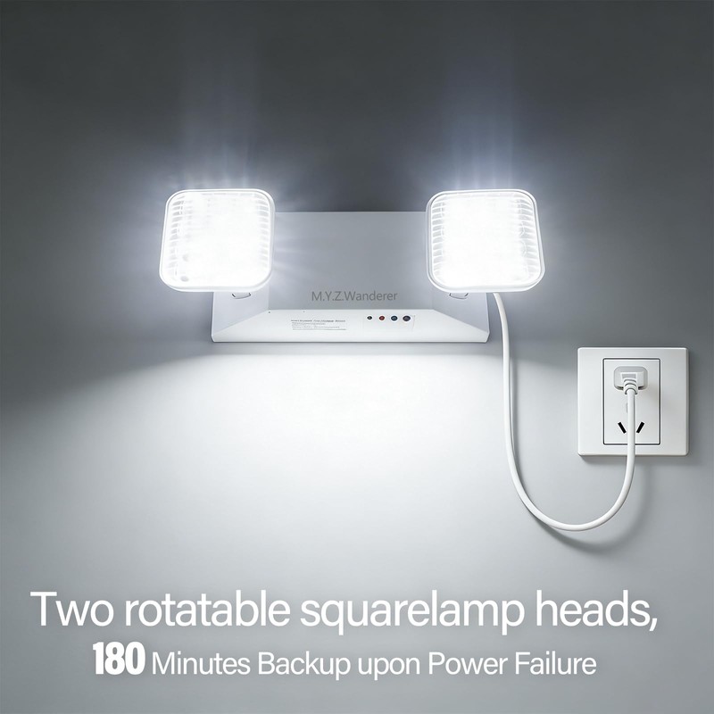 M.Y.Z. Wanderer Emergency Lights with Battery Backup,Hardwired Emergency Exit Light