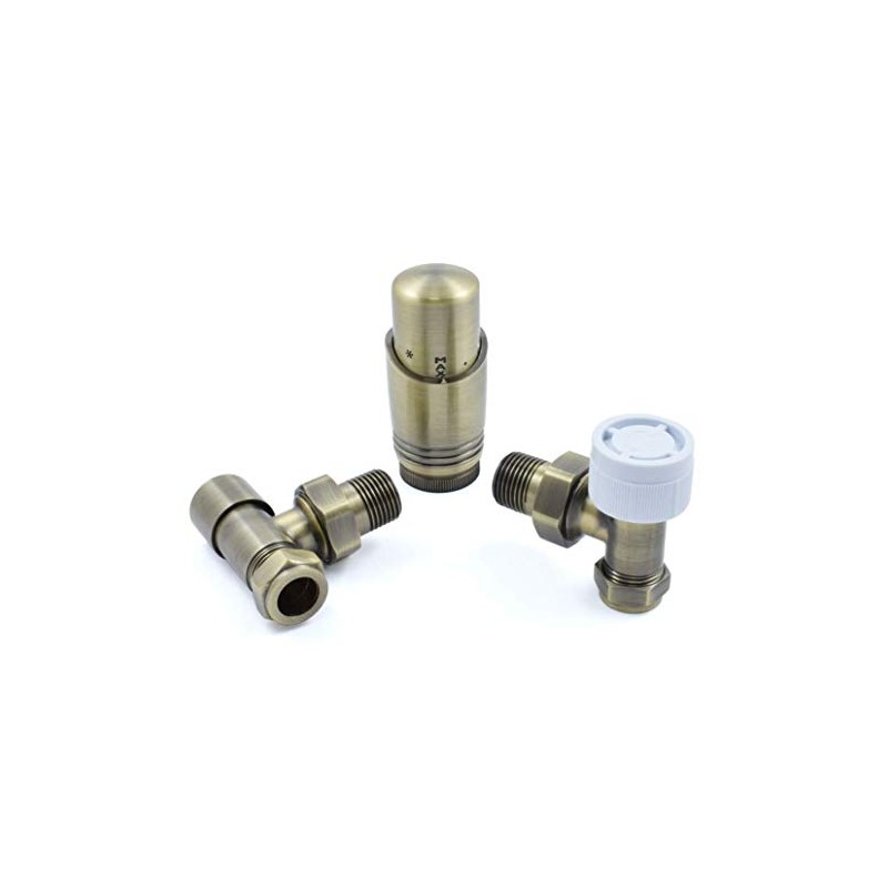 Delta Modern Thermostatic Radiator Valve and Lockshield | Angled |