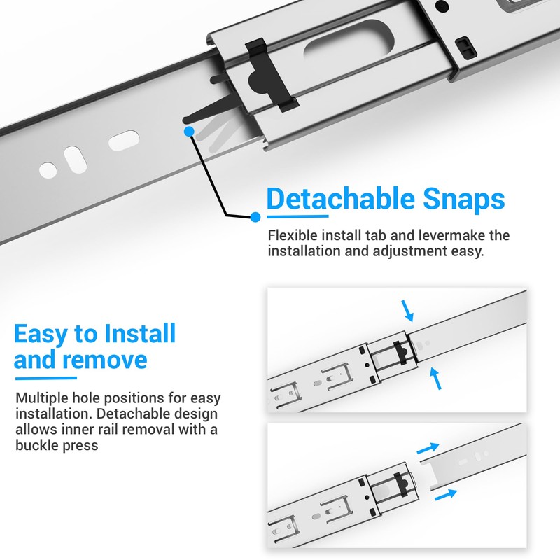 HOMANDS 14 Inch Soft Close Drawer Slides 6 Pairs (12pcs)