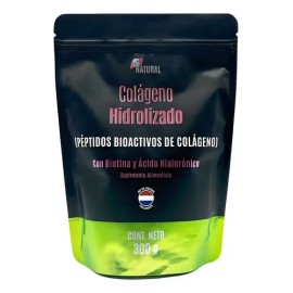 Colágeno Hidrolizado en Polvo Sin Sabor 300g SNatural Biotina Ácido Hialurónico                                                                       