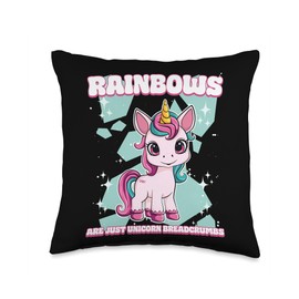 Rainbows Are Just Unicorn Breadcrumbs Unicorn Throw Pillow