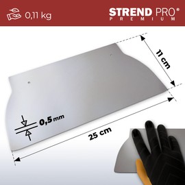 STREND PRO Replacement Blade 25 cm - 0.5 mm Thickness - Stainless Steel - For STREND PRO Surface Spatula 25 cm