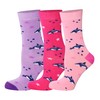Kids Design 3 Pairs Fish Pattern Crew Socks