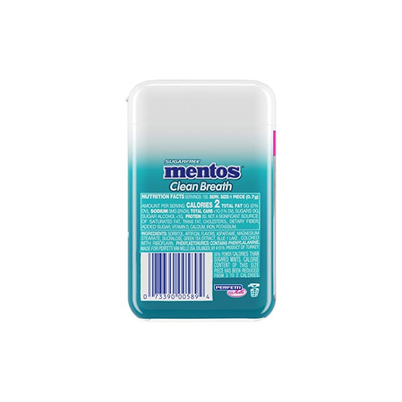 Mentos Wintergreen Mint, Peppermint, 150 Count