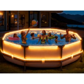 Gonoce Above Ground Pool Lights, 33Ft LED Strip Light up Pool, IP68 Waterproof, Pool Decor Lighting Accessories