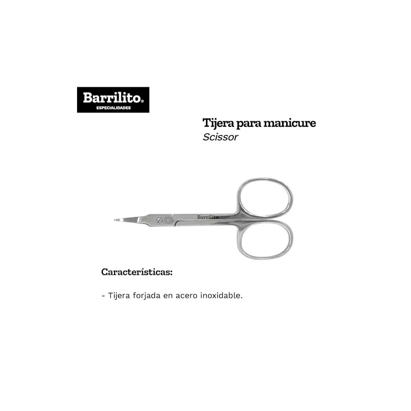 Barrilito Tijera Manicure Acero Inoxidable