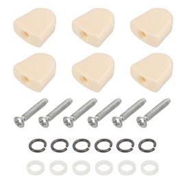 PATIKIL Guitar Tuning Nail Button Head Trapezoid Acrylic Button for Electric Fork Acoustic Guitar with 6 Screws 12 Ferrules