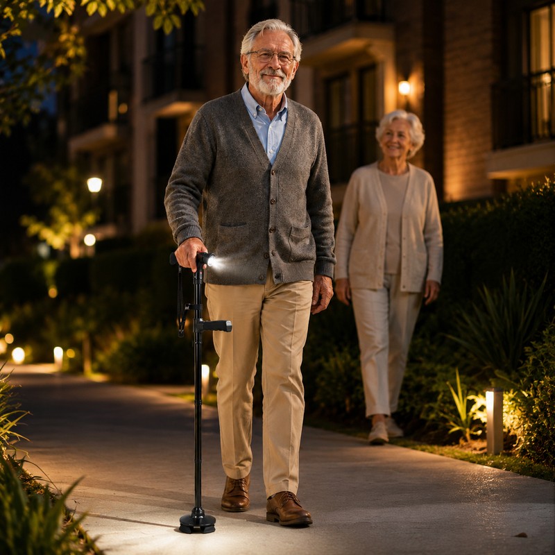 Folding Walking Cane for Seniors – Adjustable Aluminum Mobility Stick