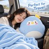 3-in-1 Cartoon Animal Pillow Blanket with Hand Warmer Pocket –