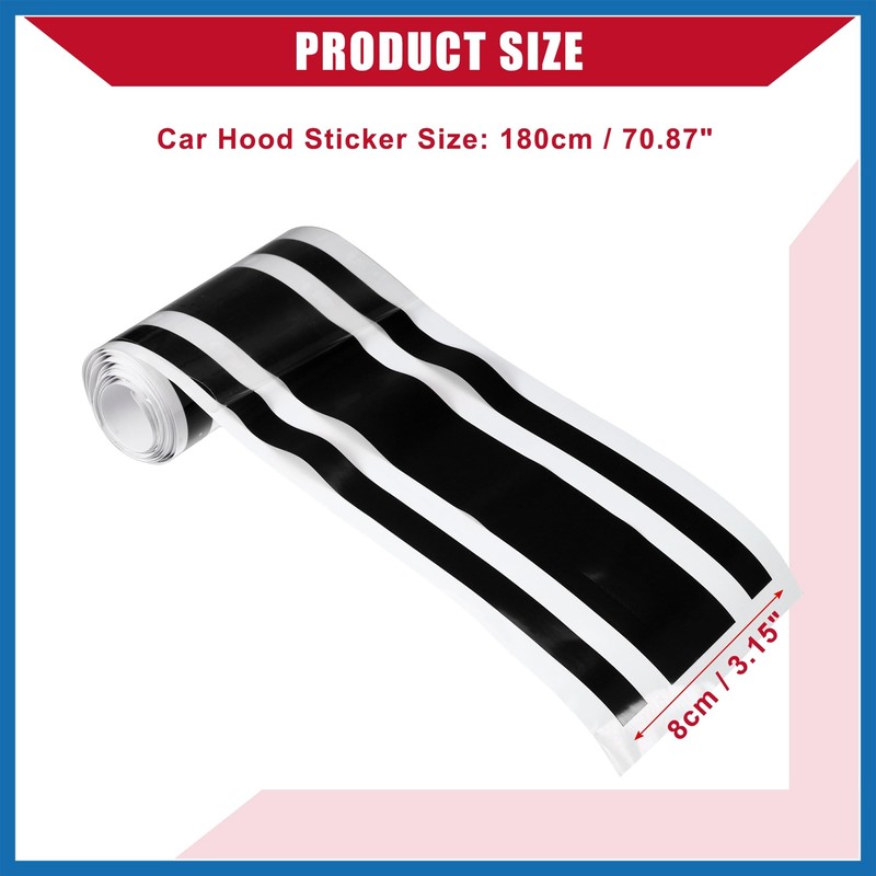 A ABSOPRO Hood Stripe Pattern Sticker/Outer for Car/Durable / 1