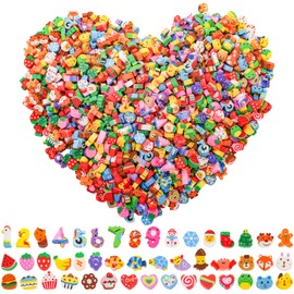 Nicunom1400 Pcs Mini Erasers for Kids Bulk, Assorted Mini Novelty Pencil Erasers Fun Cute Animal Fruit Erasers for Student School Classroom Prizes Homework Rewards Gifts Party Favors