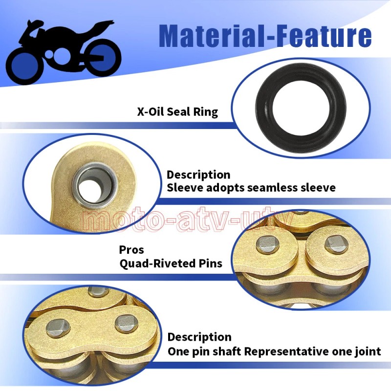 JINFANNIBI 520 X-Ring Chain with Connecting Master Link for Kawasaki