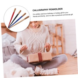 LALAFINA 4pcs Vintage Dip Pen Holder Calligraphy Penholder Wooden Holder for Artists Random Color