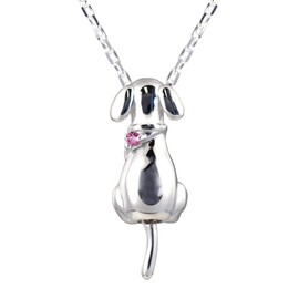 Mirai-tenshi Wonder Dog Necklace, Women's Silver Necklace, Pendant, Birthstone Compatible