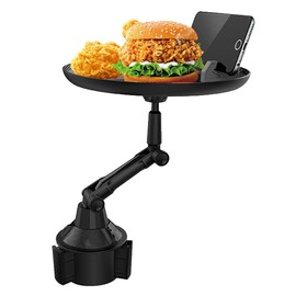 JSCARLIFE Car Tray Holder,Cup Holder Tray for Car -Enjoy Your Meal and Stay Organized - Multifunctional Car Food Tray with 360° Rotating Swivel Arm and Adjustable Extendable Base