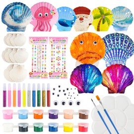 Kids Sea Shell Painting Kit, Arts and Crafts for Kids Age 5 6 8 7 9 10 11 12, Arts & Crafts Painting Gifts for Boys Girls for DIY Activities Party Supplies Education and Creativity