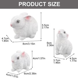 Irayin 3 Easter Rabbits Ornaments, Rabbits Statue Figurine, Rabbits Symbolises the Birth of New Life, Easter Bunny Figurines, Rabbits Decoration for Living Room, Office, Bookshelf, Bedroom