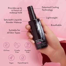 Skindinavia Spray de acabado de maquillaje, espray clásico de fijación de maquillaje, uso durante todo el día, larga duración hasta más de 16 horas, r