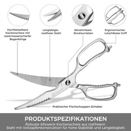 Sunnecko Japanese Kitchen Scissors Pizza Scissors Poultry Scissors